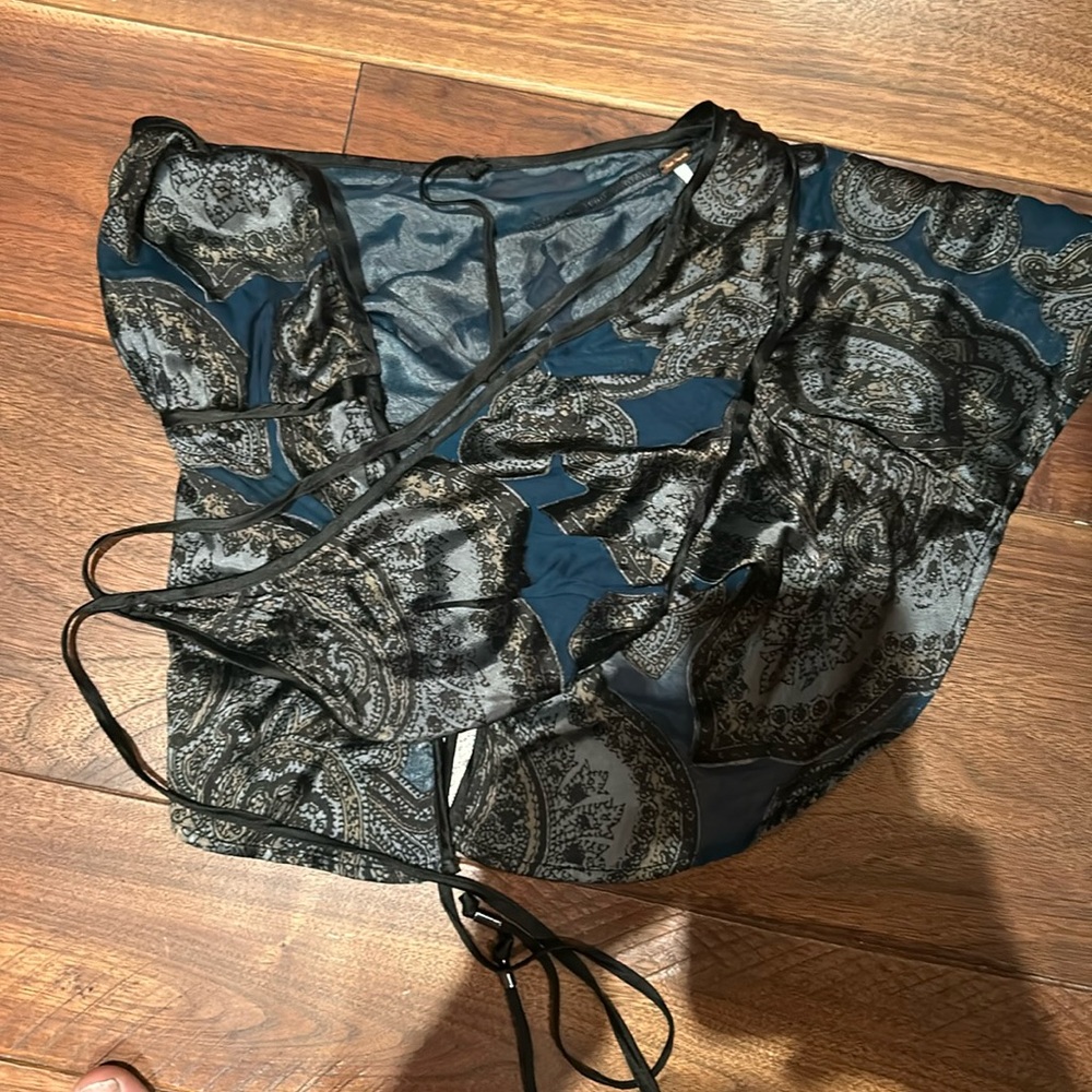 Cropped satin Free People top